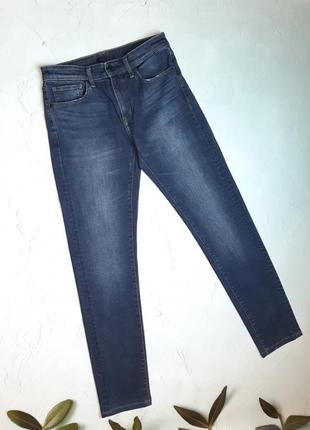 🎁1+1=3 брендовые зауженные темно-синие мужские джинсы стрейч uniqlo, размер 44 - 462 фото