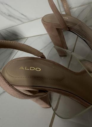 Босоножки, толстый каблук замш пудра aldo4 фото