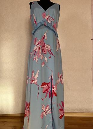 Плаття квітковий принт, відкрита сукня