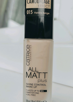 Catrice all matt shine control 015 vanilla beige тональна основа