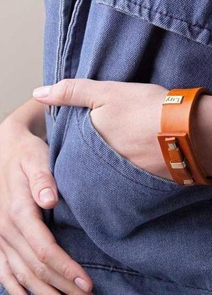 Кожаный браслет luy n. 1 один оборот (оранжевый). браслет из натуральной кожи