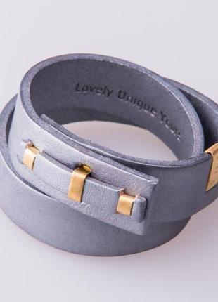 Кожаный браслет luy n. 1 два оборота (серебро). браслет из натуральной кожи
