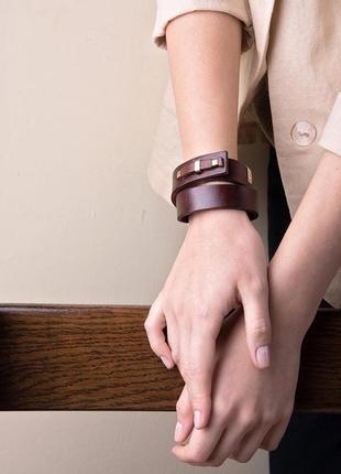 Шкіряний браслет luy n. 1 два обороту (махагон). браслет з натуральної шкіри