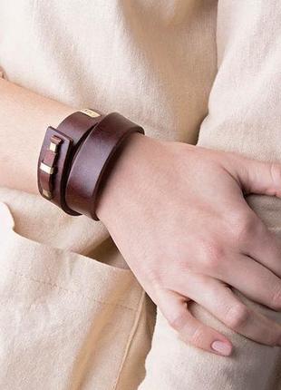Кожаный браслет luy n.1 два оборота (махагон). браслет из натуральной кожи2 фото