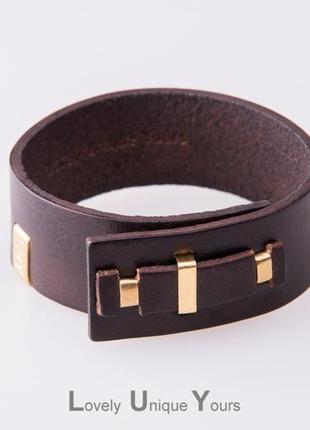 Мужской кожаный браслет luy n.4 один оборот (коричневый). браслет из натуральной кожи1 фото