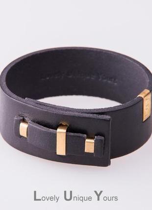 Чоловічий шкіряний браслет luy n. 4 один оборот (чорний). браслет з натуральної шкіри