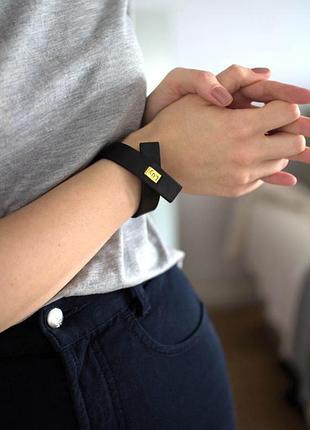 Шкіряний браслет luy n. 7 колір чорний. браслет з натуральної шкіри