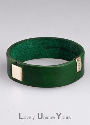 Мужской кожаный браслет luy n8 зеленый2 фото