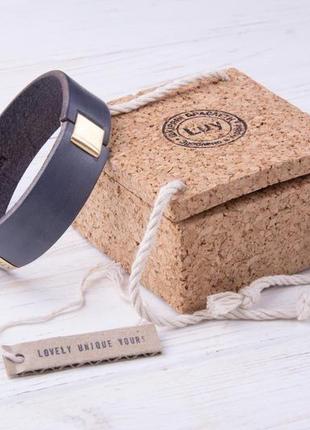 Мужской кожаный браслет luy n8 цвет серый