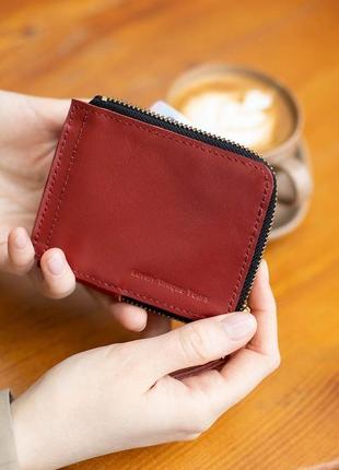 Шкіряний гаманець luy n15 червоний1 фото
