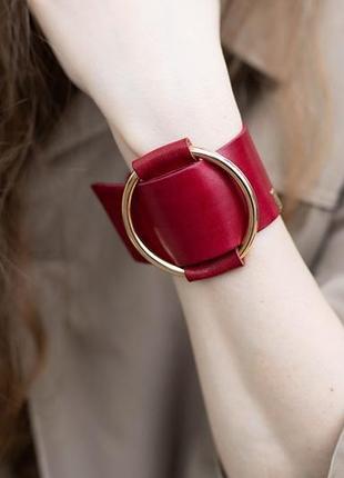 Жіночий шкіряний браслет luy n14 - червоний