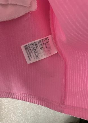 Стильная кофточка розовая барби на завязках в рубчик 🌸2 фото