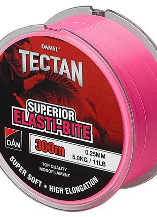 Леска dam damyl tectan superior elasti-bite 300м 0.30мм 6.5 кг (розовый)