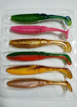 Силікон nomura rolling shad (їстівний) 100мм 9g. колір-069 (sexy pink) 6шт (mix)