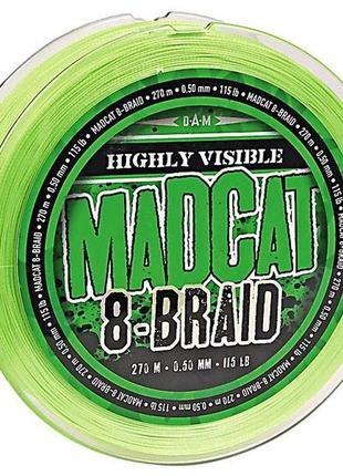 Шнур сомовий dam madcat 8-braid 270м 0,35мм 29.5кг/65lb (green)