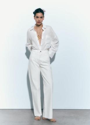Zara белые прямые джинсы