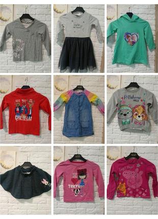 Одежда для девочки: кофты, платье, джинсы роста 92-104 на 3-4 года.1 фото