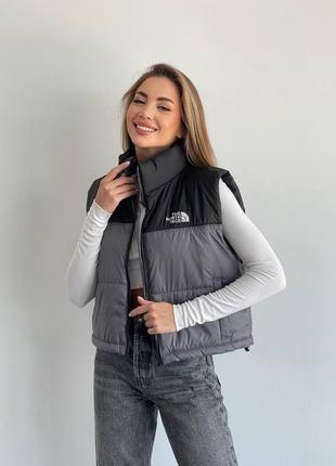 Жилетка жіноча тнф tnf сіра з чорним