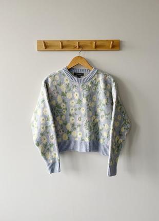 Укороченный цветочный свитер2 фото