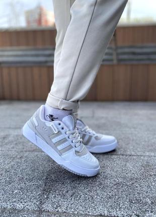 Кроссовки мужские adidas forum белые с серым