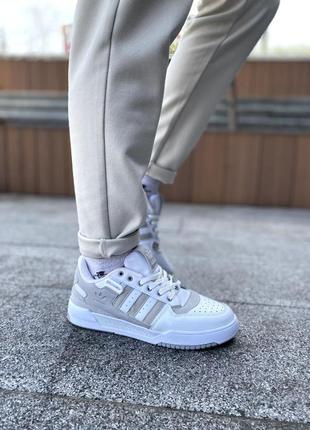 Кроссовки мужские adidas forum белые с серым2 фото