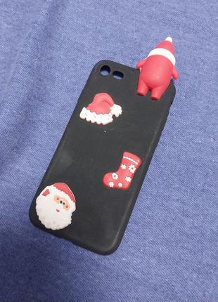 Чохол на мобільний для мобільного чорний зима санта айфон case for 8 iphone 7 новий