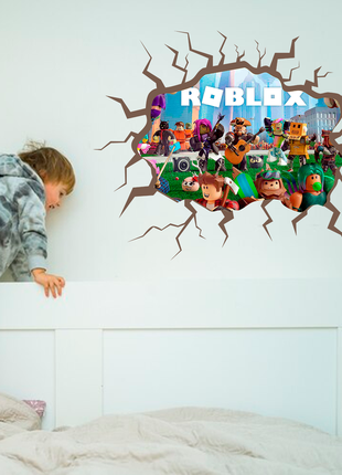 Вінілова інтер'єрна наклейка кольорова декор на стіну, шпалери та інші поверхні "roblox. роблокс"