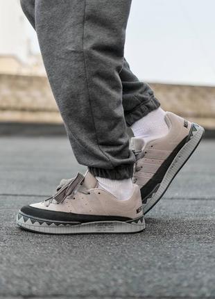 Мужские кроссовки бежевые с серым adidas adimatic neighborhood grey9 фото