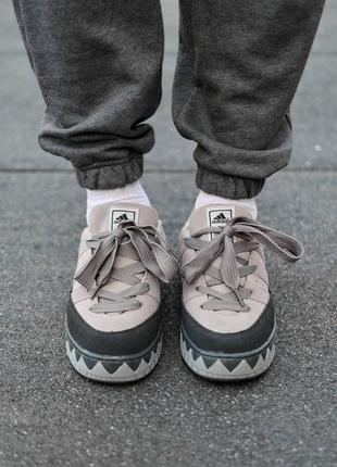Мужские кроссовки бежевые с серым adidas adimatic neighborhood grey3 фото