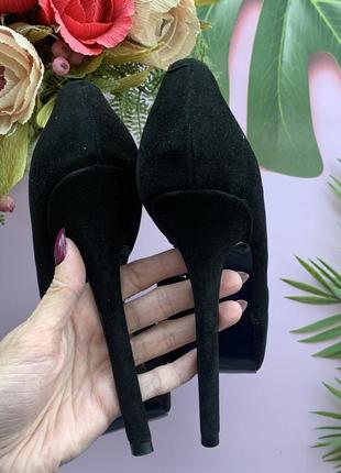 👠чёрные замшевые туфли открытый носок steve madden/замшевые босоножки высокий каблук👠5 фото