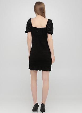 Чорна кежуал сукня h&m однотонна велюрова резинка2 фото