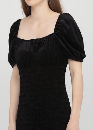Чорна кежуал сукня h&m однотонна велюрова резинка3 фото