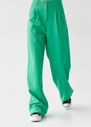 Жіночі вільні штани зі стрілками qu style — зелений колір, xs/s (є розміри)