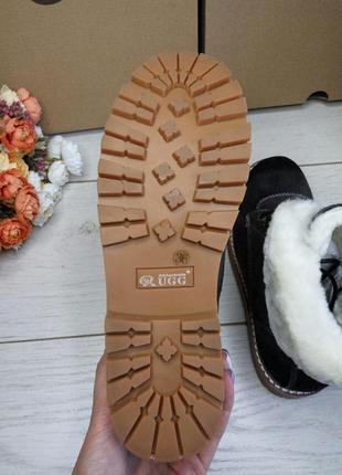 Угги женские ugg australia ботинки коричневые c натуральным мехом 601-329 фото