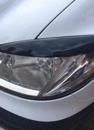 Реснички прямые (2 шт, пластик) черный мат для mercedes vito w639 2004-2015 гг