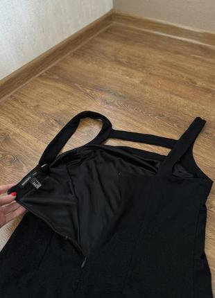 Стильная чёрное платье сарафан на подкладке размер л5 фото