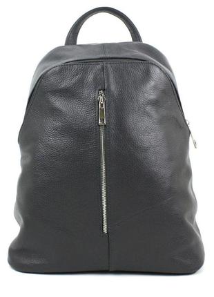 Жіночий шкіряний рюкзак borsacomoda 14 л темно-сірий 841.0212 фото