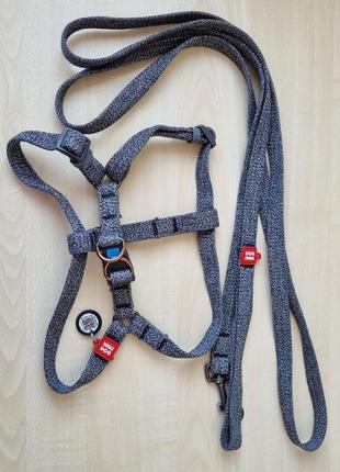 Повідець та шлея з qr паспортом для собак waudog m 300 см