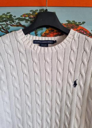 Вязаный винтажный свитер ralph lauren burberry saint laurent tommy hilfiger (m/l)2 фото