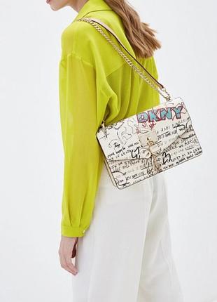 Сумка torebka dkny popularny model elissa r813h281 white gra wf7. натуральна шкіратки
