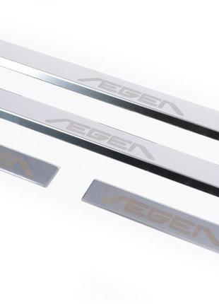 Накладки на пороги carmos v1 aegea (4 шт, нерж) для fiat tipo 2016-2024 рр