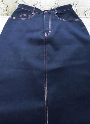 Спідниця джинсова, жіноча, синя а-силуету