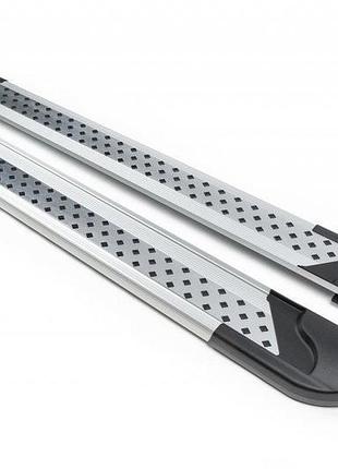 Бокові пороги new vision grey (2 шт, алюміній) для mitsubishi outlander 2006-2012рр