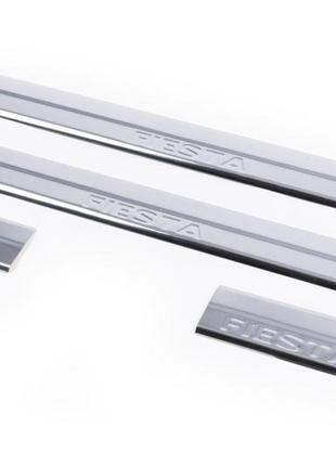 Накладки на пороги (carmos v2, 4 шт, нерж.) для ford fiesta 2008-2017 гг