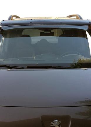 Козырек на лобовое стекло (черный глянец, 5мм) для peugeot partner tepee 2008-2018 гг
