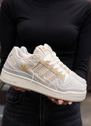 Жіночі кросівки adidas forum 84 low grey beige off-white