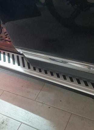 Бокові пороги line (2 шт, алюміній) для nissan pathfinder r52 2012-2021 рр