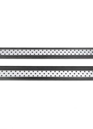 Боковые пороги vision new black (2 шт., алюминий) для mg hs