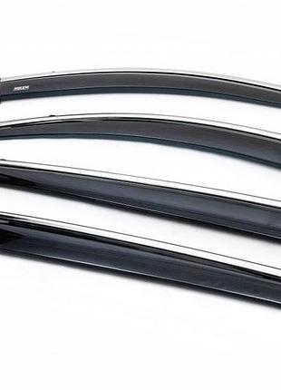 Ветровики с хромом (4 шт, niken) для kia sportage 2010-2015 гг