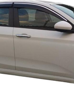 Ветровики с хромом (4 шт, sunplex chrome) для fiat tipo 2016-2024 гг